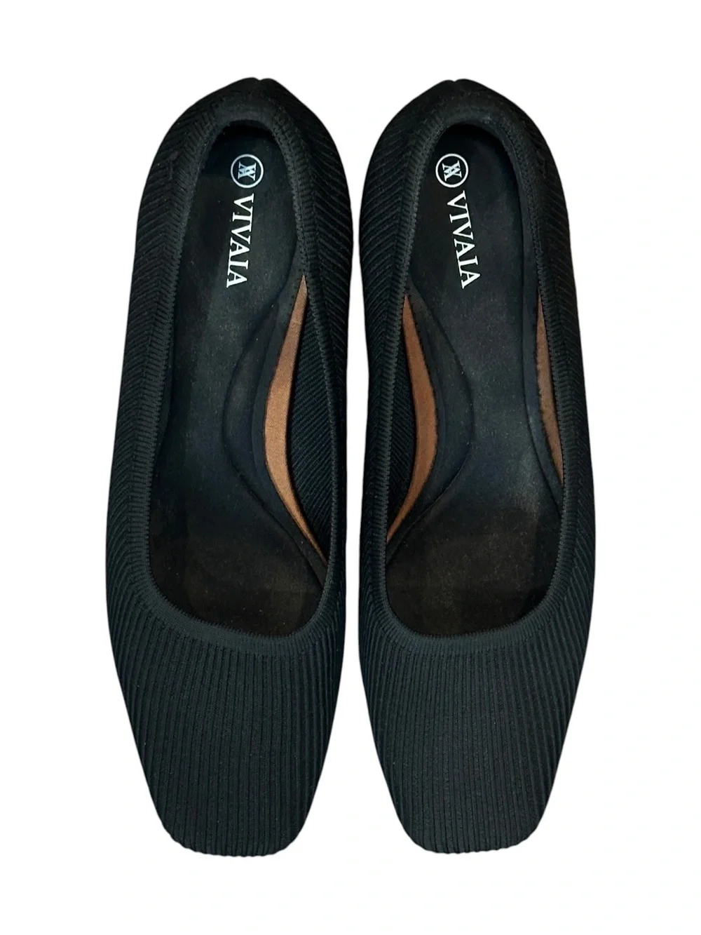 VIVAIA Megan Square-Toe Woven Chunky Block Heels Black Women’s US9/EU40 $179 - Picture 2 of 7